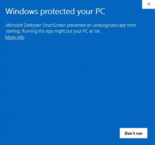 How to bypass Windows Defender SmartScreen and run KimiCue installer